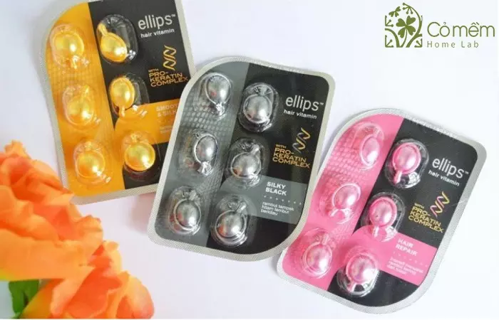 thiet ke cua serum duong toc kho xo Ellips Hair Vitamin rat la mat