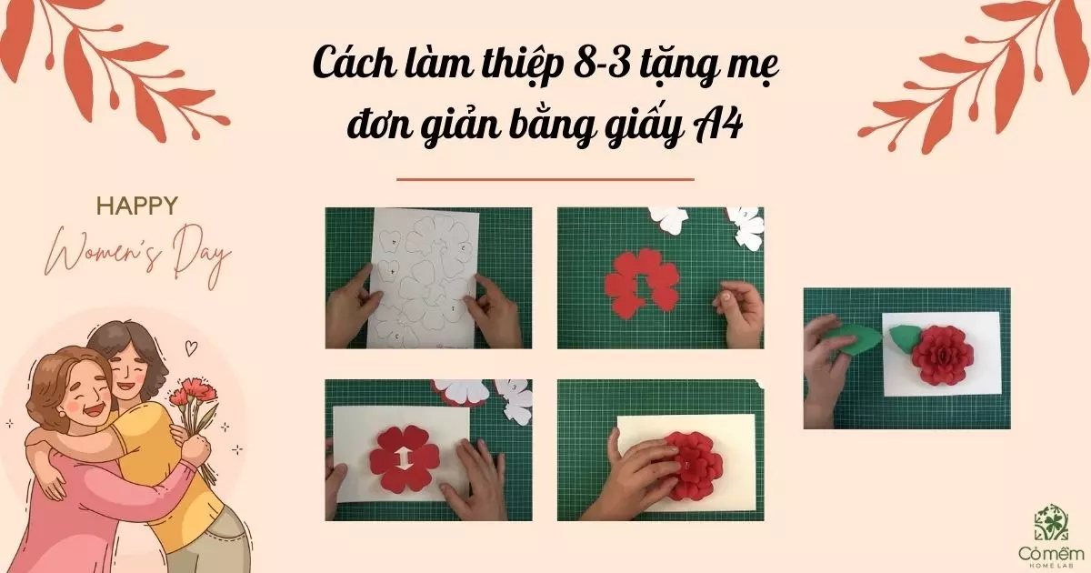 cách làm thiệp 8-3 tặng mẹ đơn giản