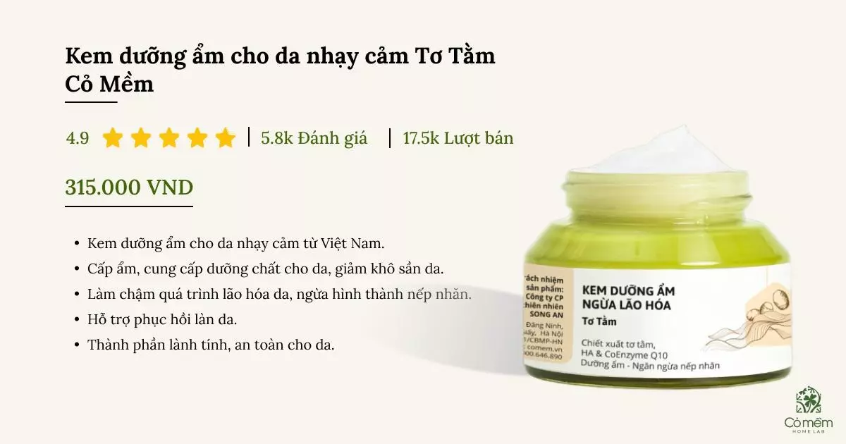 kem dưỡng ẩm cho da nhạy cảm