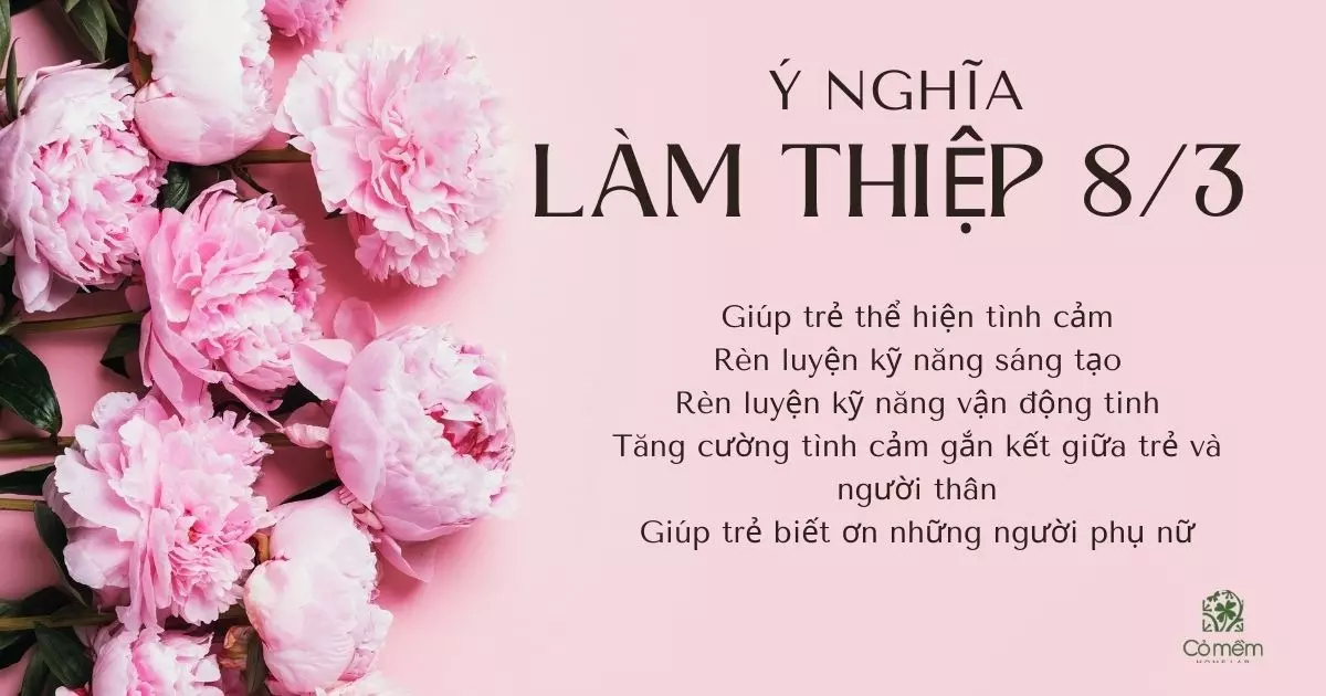 làm thiệp 8/3 cho trẻ mầm non