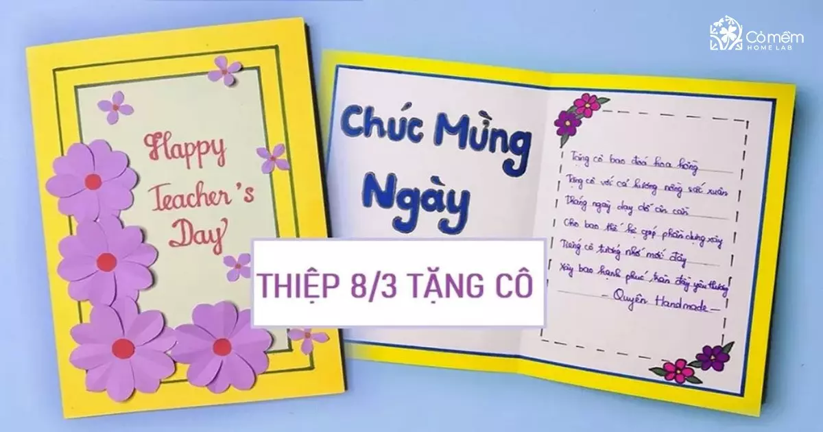 làm thiệp 8/3 tặng cô giáo