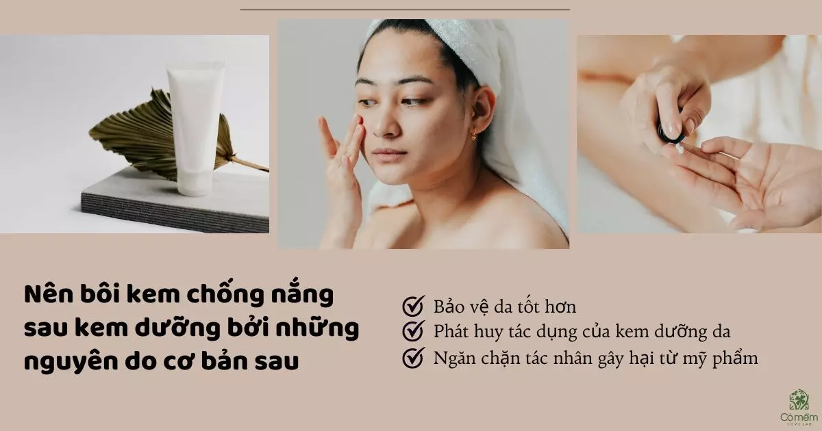 bôi kem chống nắng trước hay sau kem dưỡng