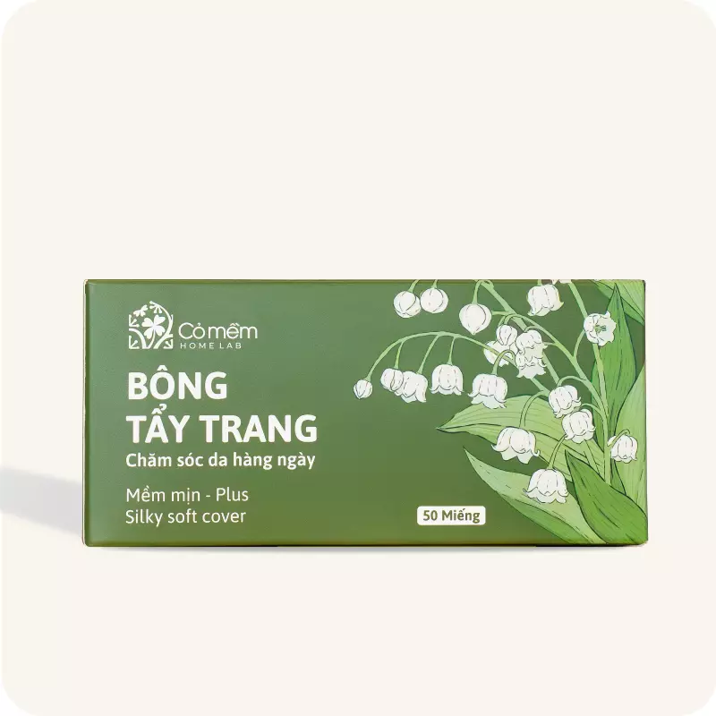 Bông Tẩy Trang Làm Sạch Da Hộp 50 Miếng- Cỏ Mềm