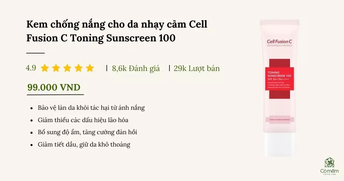 kem chống nắng cho da nhạy cảm