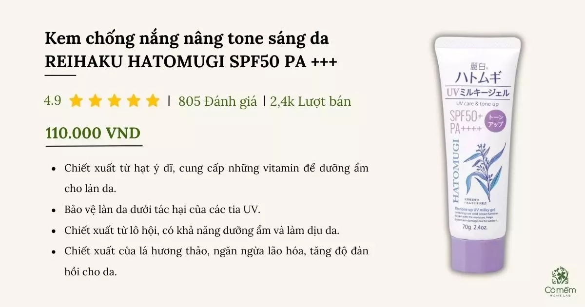 kem chống nắng nâng tone cho da nhạy cảm