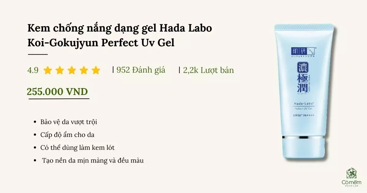 kem chống nắng dạng gel