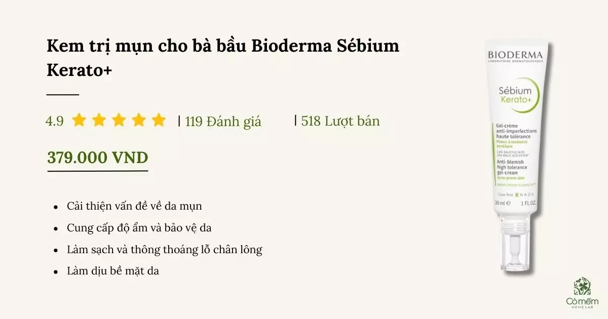 kem trị mụn cho bà bầu