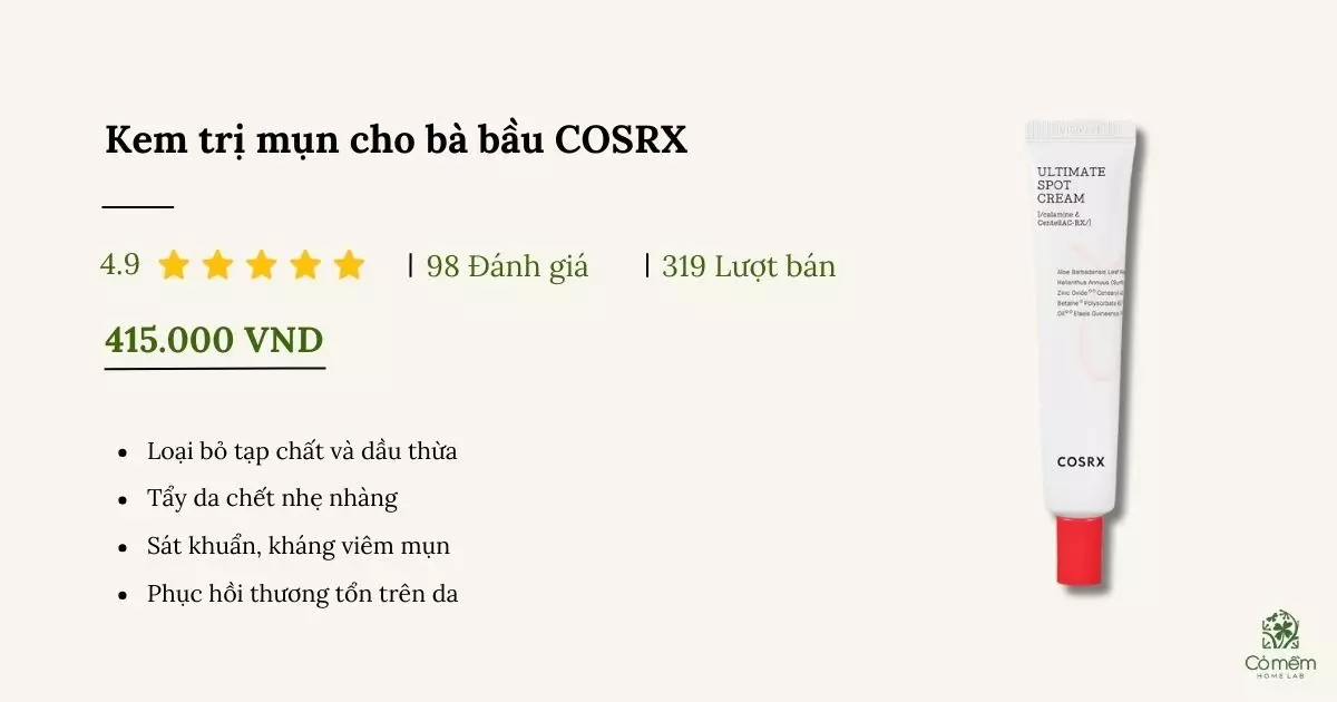 kem trị mụn cho bà bầu