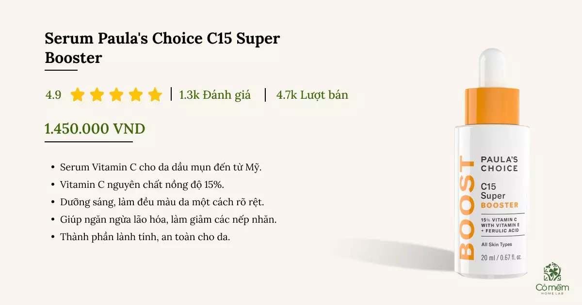 serum vitamin c cho da dầu mụn