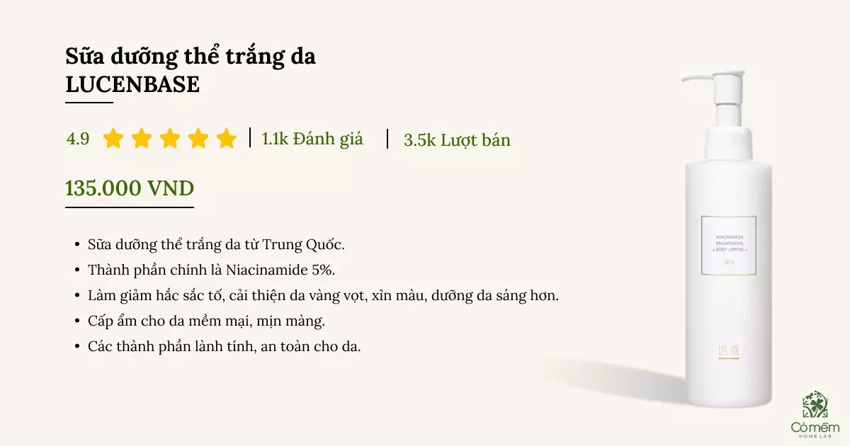 sữa dưỡng thể trắng da