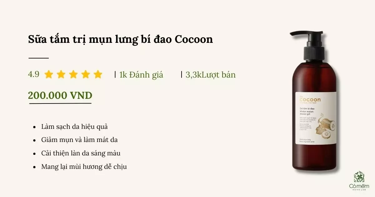 sữa tắm trị mụn lưng