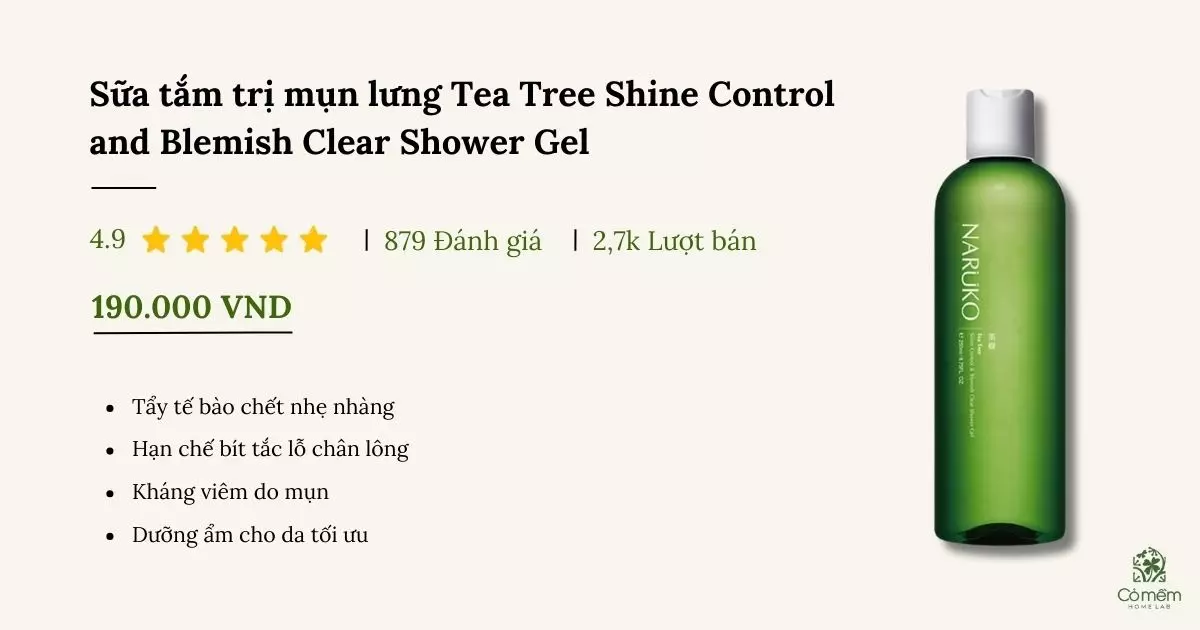 sữa tắm trị mụn lưng