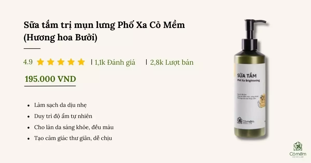 sữa tắm trị mụn lưng