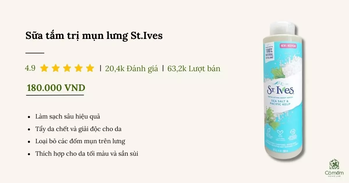 sữa tắm trị mụn lưng