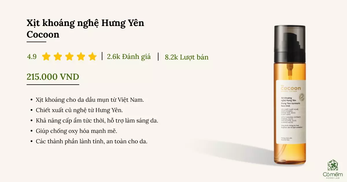 xịt khoáng cho da dầu mụn