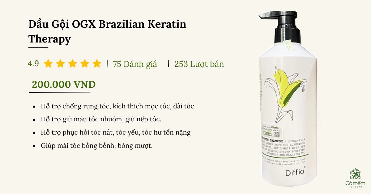 dầu gội chứa keratin