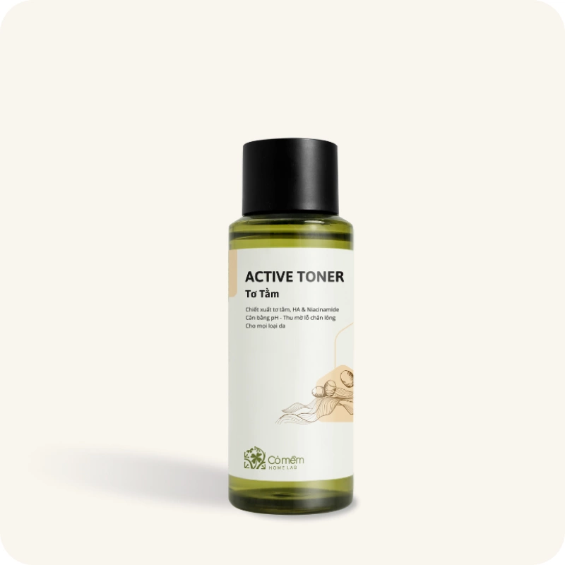 Active toner Tơ Tằm - Thu mờ lỗ chân lông và cân bằng PH trên da