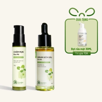 Combo Serum Kiềm Dầu Rau Má + Chấm Mụn Rau Má