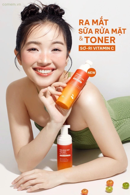Combo da sạch sáng mờ thâm nám chiết xuất Sơ-ri Vitamin C