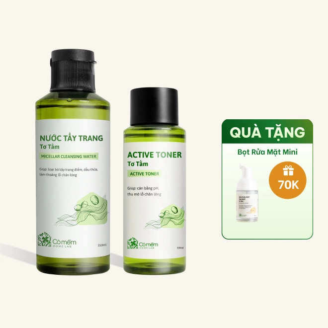 Combo 2 Sản Phẩm Bộ Chăm Sóc Da Tơ Tằm Ngăn Ngừa Lão Hoá