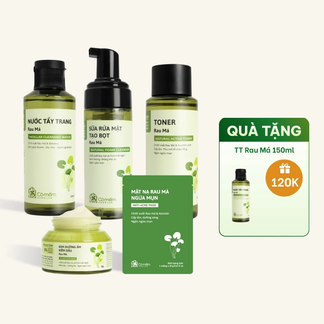 Bộ chăm sóc da chiết xuất Rau má dành cho da dầu mụn