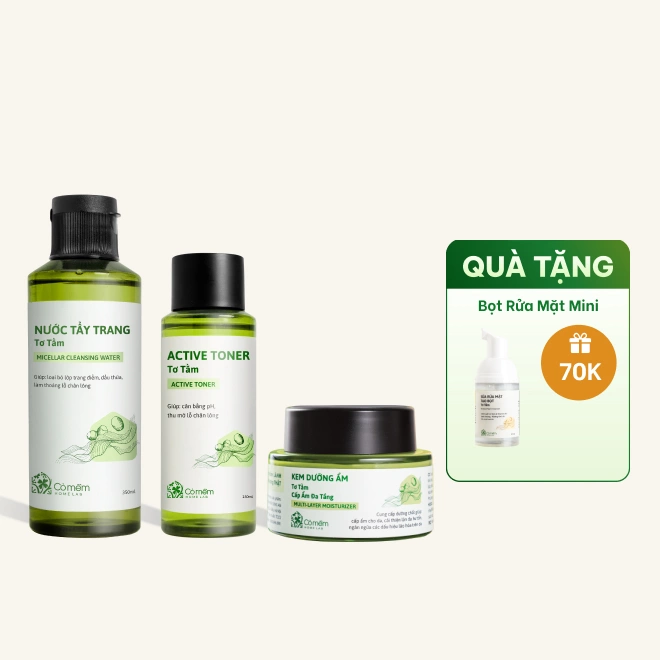 Bộ Chăm sóc da Tơ Tằm - dưỡng ẩm, ngừa lão hoá chuyên sâu 3 bước