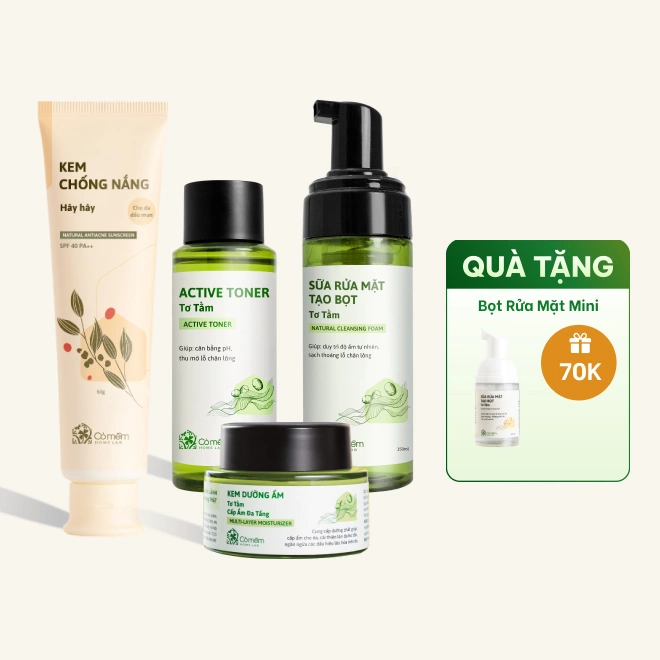 Combo Dưỡng Da Tơ Tằm & Chống Nắng Hây Hây Dịu Nhẹ