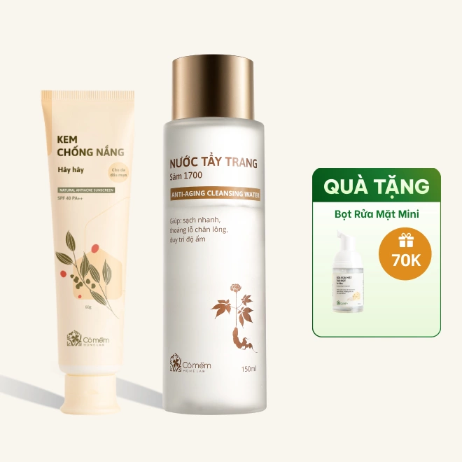 Combo Chăm Sóc Da Tẩy Trang Và Kem Chống Nắng Cho Mọi Loại