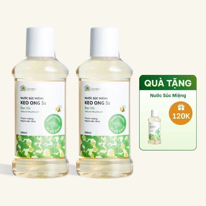 Combo nước súc miệng Keo Ong Bạc Hà và Cam Ngọt