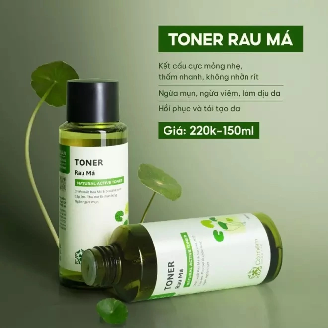 Combo 2 Sản Phẩm Bộ Chăm Sóc Da Rau Má Dưỡng Ẩm Kiềm Dầu