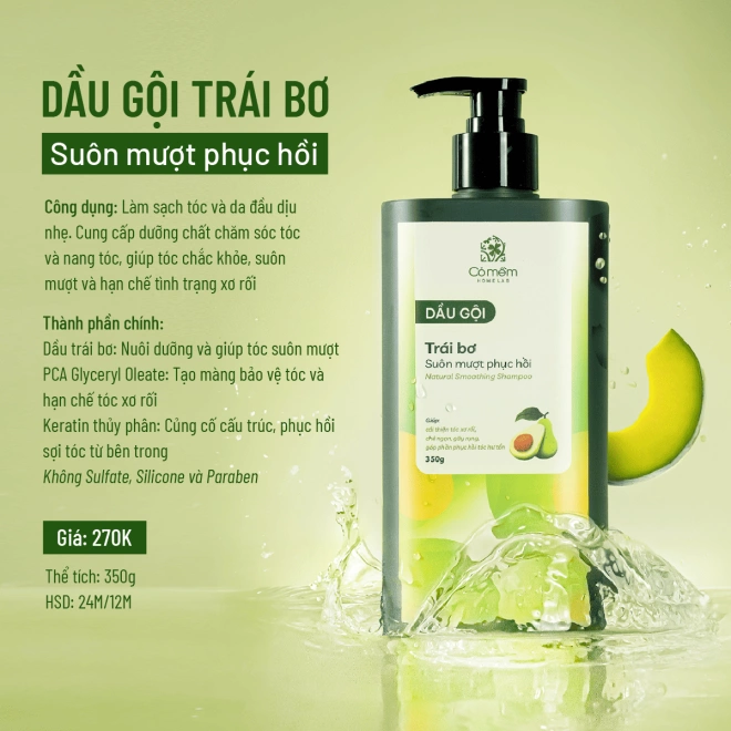 Dầu Gội Trái Bơ Suôn Mượt Phục Hồi