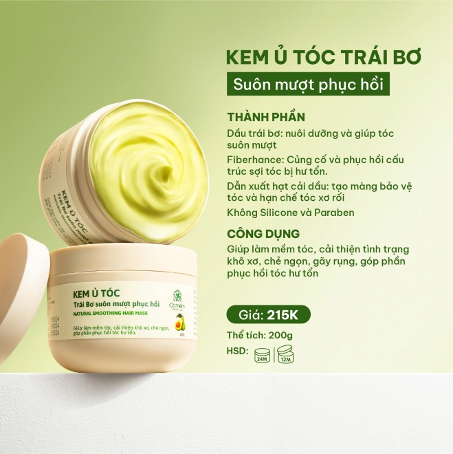 Kem ủ tóc phục hồi tóc mềm mượt Trái Bơ 200g