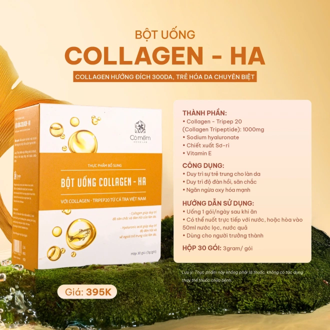 Bột uống Collagen - HA Giúp Làm Đẹp Da Ngừa Lão Hóa Và Giảm Nếp Nhăn