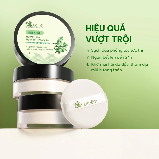 Gội Khô Hương Thảo Ngăn Bết Giúp Phồng Tóc