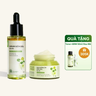 Combo Serum Kiềm Dầu Rau Má Và Kem Dưỡng Rau Má