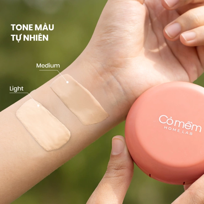 Bộ Đôi Trang Điểm Tự Nhiên Cushion Phấn Nước & Kem Trang Điểm Thủy Tinh