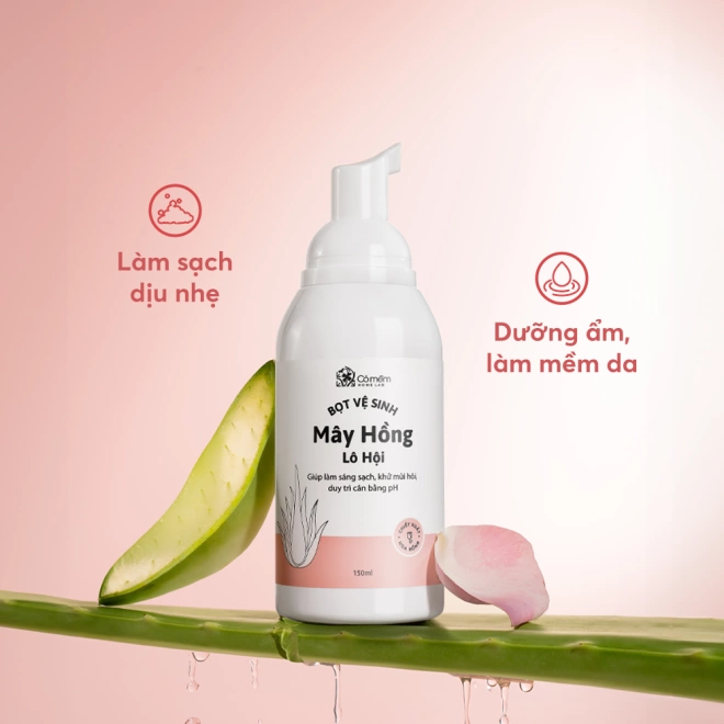 Bọt vệ sinh Mây Hồng Lô Hội