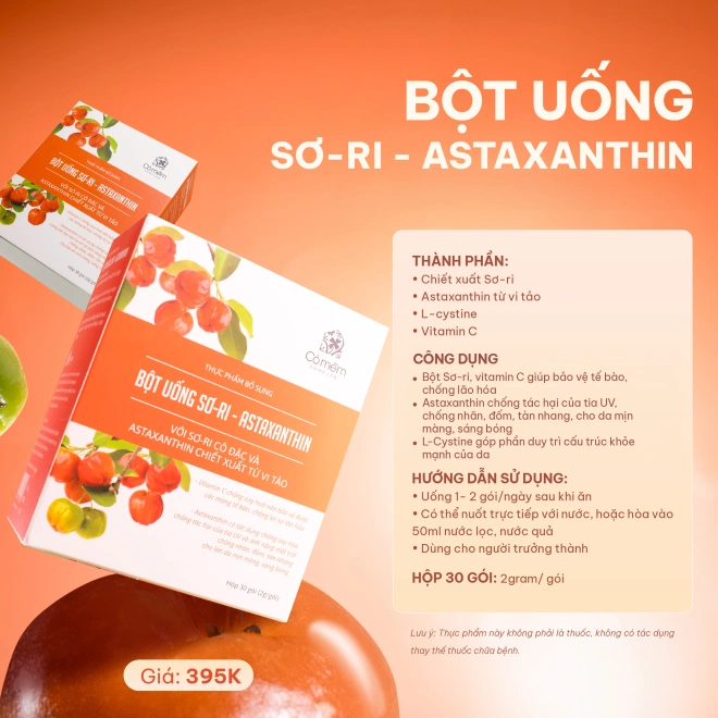 Combo 3 Hộp Bột Uống Sơ-ri & Astaxanthin