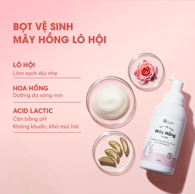 Bọt vệ sinh Mây Hồng Lô Hội