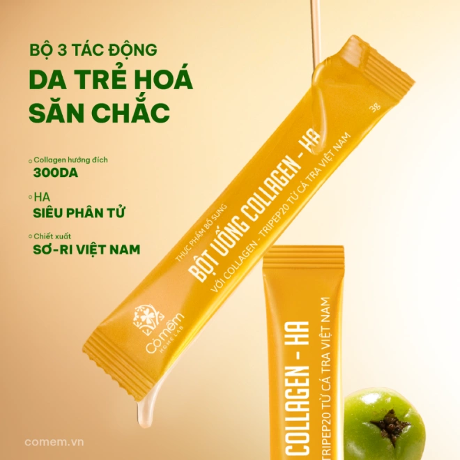 Bột uống Collagen - HA giúp Duy Trì Làn Da Săn Chắc, Trẻ Trung