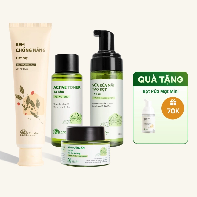 Combo Dưỡng Da Tơ Tằm & Kem Chống Nắng Hây Hây