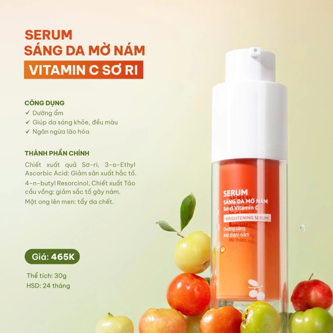 Serum sáng da mờ nám Sơ-ri Vitamin C