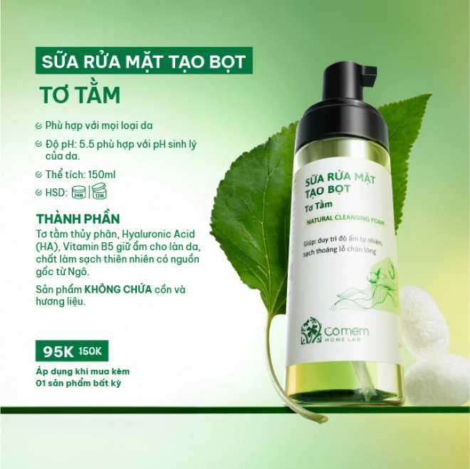 Bộ Chăm sóc da Tơ Tằm - dưỡng ẩm, ngừa lão hoá chuyên sâu 3 bước
