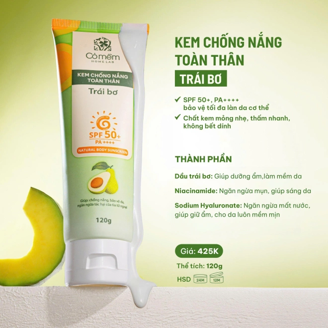 Kem chống nắng toàn thân Trái Bơ