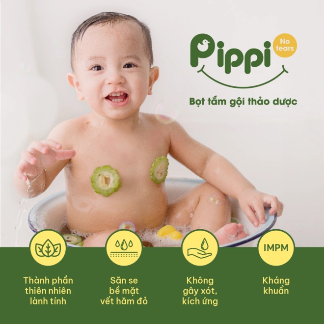 Sữa tắm gội em bé Pippi Notears (Không cay mắt)