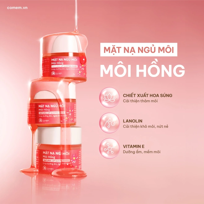 Mặt nạ ngủ môi Môi Hồng