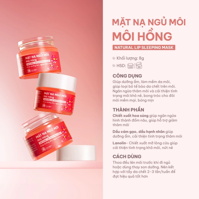 Mặt nạ ngủ môi Môi Hồng
