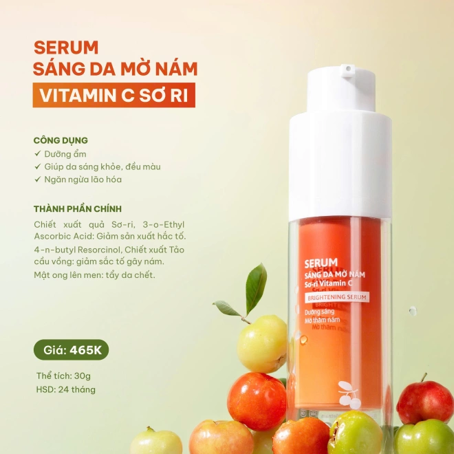 Combo sáng da mờ nám chiết xuất Sơ-ri Vitamin C
