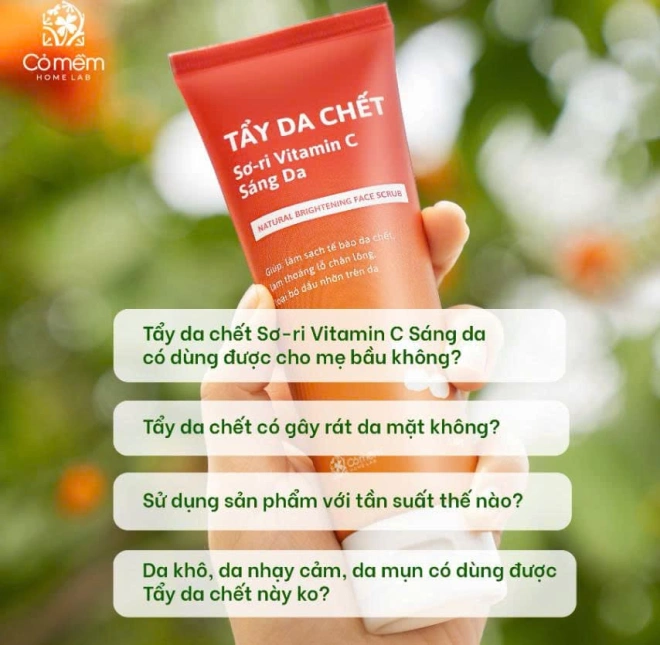 Tẩy Tế Bào Chết Da Mặt Sơ-ri Vitamin C Làm Sạch Da Loại Bỏ Tế Bào Chết