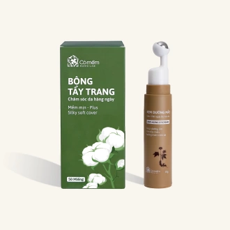 Combo Kem Dưỡng Mắt Sâm 1700 Và Bông Tẩy Trang Cỏ Mềm